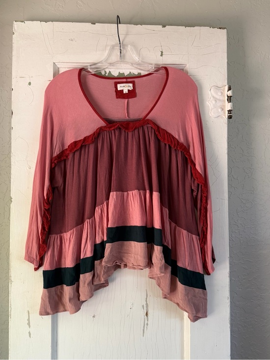 Meadow Rue Tops - Meadow Rue Anthropologie Colorblock Tiered Babydoll Top Size XS